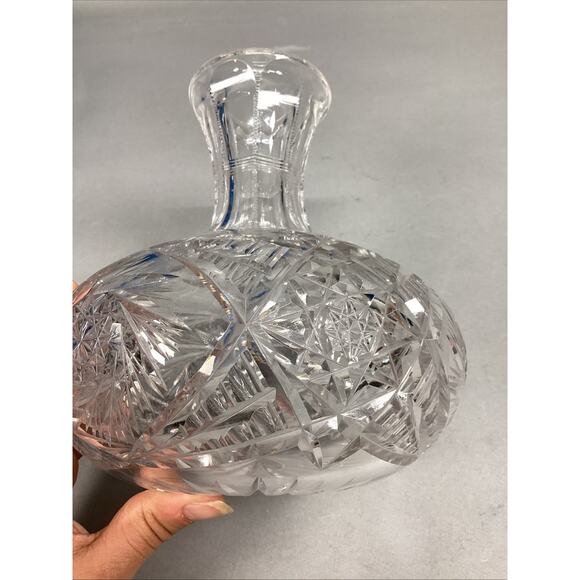 Antique American Brilliant Cut Glass Crystal Wine Water Decanter Carafe - 7.25”H - Picture 11 of 11